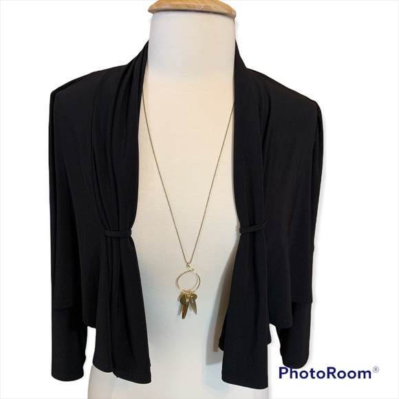 Lane Bryant Sweaters - Lane Bryant Crop Open Front Shrug Black Size XL